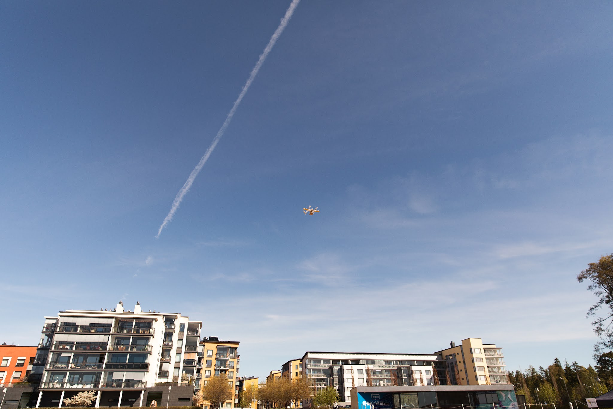 Drone flying over finland